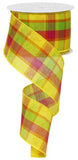 PerpetualRibbons Plaid 2.5 inch Wired Spring Plaid Ribbon - 10 Yards