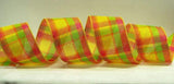 PerpetualRibbons Plaid 2.5 inch Wired Spring Plaid Ribbon - 10 Yards