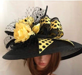 PerpetualRibbons Polka Dot 2.5 inch Yellow Canvas Ribbon w/Black Dots - 10 Yards