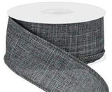 PerpetualRibbons Solids 1.5 1.5" or 2.5" Dark Grey Canvas Ribbon - 10 Yards