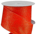 PerpetualRibbons Spring 2.5 inch Iridescent White Butterflies on Bright Coral Satin Ribbon - 10 Yards