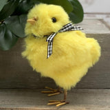 PerpetualRibbons Spring 5" Yellow Faux Fur Fluffy Baby Chick - d.stevens Spring Decor
