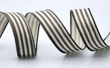 PerpetualRibbons Stripes 1.5 inch or 2.5 inch Chocolate Brown & Cream Striped Ticking Ribbon - 10 Yards 10 Yards 1.5 or 2.5 inch Ticking Ribbon | Perpetual Ribbons