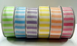 PerpetualRibbons Stripes 1.5 inch Satin Spring / Summer Striped Ribbon - 5 Yards