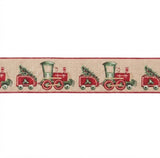 C&S Ribbons Christmas Christmas Train Burlap Ribbon - 2.5" x 10 Yds - Wired Christmas Ribbon Christmas Train Burlap Ribbon - 2.5" x 10 Yds - Wired Christmas Ribbon