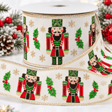 C&S Ribbons Christmas Classic Nutcracker Christmas Ribbon – 2.5" x 10 yds Classic Nutcracker Christmas Ribbon – 2.5" x 10 yds