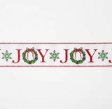 C&S Ribbons Christmas Red Green JOY Wreath Ribbon - 2.5" x 10 Yds - Wired Christmas Ribbon Red Green JOY Wreath Ribbon - 2.5" x 10 Yds - Wired Christmas Ribbon
