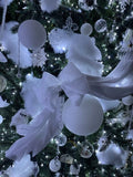 d.stevens Ornaments d.stevens 100mm Glass Swirl Ornament with a White Dove Perched on Top - Can Purchase by the Piece
