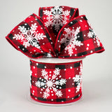 Expressions / RG Ribbon Christmas Red & Black Check Ribbon with Snowflakes -2.5" x 10 Yds - Christmas Ribbon for Wreaths & Bows Red & Black Check Ribbon with Snowflakes -2.5" x 10 Yds - Christmas Ribbon for Wreaths & Bows