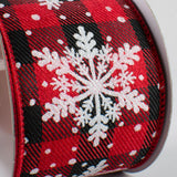 Expressions / RG Ribbon Christmas Red & Black Check Ribbon with Snowflakes -2.5" x 10 Yds - Christmas Ribbon for Wreaths & Bows Red & Black Check Ribbon with Snowflakes -2.5" x 10 Yds - Christmas Ribbon for Wreaths & Bows