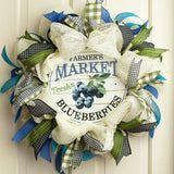 Expressions / RG Ribbon Signs Blueberries Farmer's Market Sign - 12" Round Metal Sign - Wreath / Home Decor Sign Blueberries Farmer's Market Sign - 12" Round Metal Sign - Wreath / Home Decor Sign
