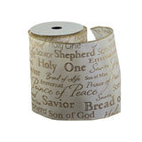 Hobby Lobby Christmas Cream Satin Names of Christ Wired Ribbon - 6" x 10 yds - Wired Christmas Ribbon Cream Satin Names of Christ Wired Ribbon - 6" x 10 yds - Wired Christmas Ribbon
