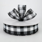 Jascotina Checks 1.5 Wired Black & White Double Sided Buffalo Check 1.5 inch or 2.5 inch 50 Yard Value Roll Wired Black & White Double Sided Buffalo Check 1.5 inch or 2.5 inch 50 Yard Value Roll