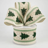 Jascotina Christmas 2.5" x 10 Yds Buffalo Plaid Christmas Tree Ribbon - Wired Christmas Ribbon 2.5" x 10 Yds Buffalo Plaid Christmas Tree Ribbon - Wired Christmas Ribbon