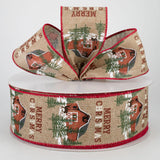 Jascotina Christmas 2.5" x 10 yds Christmas Barn Ribbon, Wired Christmas Ribbon 2.5" x 10 yds Christmas Barn Ribbon, Wired Christmas Ribbon