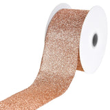 Jascotina Christmas Glitter 2.5" Rose Gold Glitter Ribbon - 1.5" or 2.5" x 10 Yds - Christmas Glitter Ribbon Rose Gold Glitter Ribbon - 1.5" or 2.5" x 10 Yds - Christmas Glitter Ribbon