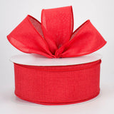 Jascotina Solids Red Canvas Ribbon –  1.5" or 2.5" x 50 Yds - Ribbon for Wreaths, Bows and Home Decor 2.5 inch Solid Red Canvas Type Wired Ribbon | Perpetual Ribbons