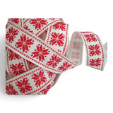 MayArts Christmas Winter Ribbon Red & Ivory Scandinavian Snowflake Ribbon - 1.5" x 5 yds Red & Ivory Scandinavian Snowflake Ribbon - 1.5" x 5 yds