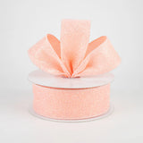 Perpetual Ribbons 1.5" 1.5" or 2.5" x 10yds Peach Glitter Ribbon - Wired Glitter Ribbon 1.5" or 2.5" x 10yds Peach Glitter Ribbon - Wired Glitter Ribbon