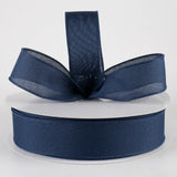 PerpetualRibbons Solids 1.5 1.5" & 2.5" Solid Navy Blue Canvas Ribbon - Wired Craft Ribbon - 50 Yards 1.5" & 2.5" Solid Navy Blue Canvas Ribbon - Wired Craft Ribbon - 50 Yards