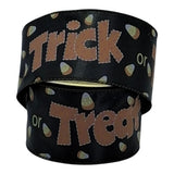 R2K Halloween Trick or Treat Faux Leather Ribbon - Vintage Renaissance 2000 Halloween Ribbon - 2.5" x 10 yds Trick or Treat Faux Leather Ribbon - Vintage Renaissance 2000 Halloween Ribbon - 2.5" x 10 yds