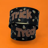 R2K Halloween Trick or Treat Faux Leather Ribbon - Vintage Renaissance 2000 Halloween Ribbon - 2.5" x 10 yds Trick or Treat Faux Leather Ribbon - Vintage Renaissance 2000 Halloween Ribbon - 2.5" x 10 yds