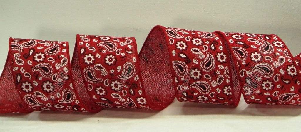 2.5 inch Canvas Type Red Bandana Ribbon - 10 Yards – Perpetual Ribbons