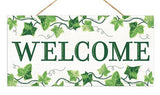 CBI Signs Ivy Wood Wreath Or Door Hanger Sign - 12.5" x 6" MDF Spring Wreath Sign - (Cable Tie Mounts, Cable Ties & Screws included)