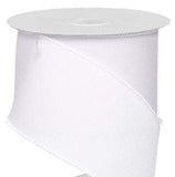 CBI Solids 2.5 1.5" or 2.5" Solid White Canvas Ribbon - 10 Yards