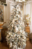 d.stevens Christmas Glitter Copy of d.stevens 2.5 inch White Frosted Glitter on Satin - White Christmas Glitter Ribbon - 10 Yards