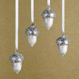 d.stevens Ornaments d.stevens Valley Oak Crystal Acorn Ornaments - 4 Pieces per box - Designer Christmas Ornaments