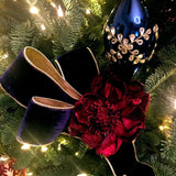 d.stevens Velvet d.stevens 4" Ruby Velvet Ribbon with Gold Edges & Back - Velvet Christmas Ribbon ***PRE-ORDER***