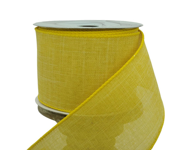 Jascotina Ribbons & Trim 2.5 inch Daffodil Canvas Ribbon - Yellow Canvas Ribbon - 10 Yards