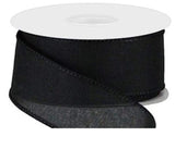 Jascotina Solids 1.5 Copy of 1.5" or 2.5" Solid Black Canvas Ribbon - Wired Craft Ribbon - 10 Yards 2.5 inch Solid  Black Canvas Wired Ribbon | Perpetual Ribbons