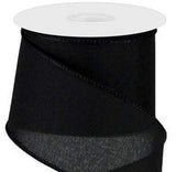 Jascotina Solids 2.5 Copy of 1.5" or 2.5" Solid Black Canvas Ribbon - Wired Craft Ribbon - 10 Yards 2.5 inch Solid  Black Canvas Wired Ribbon | Perpetual Ribbons