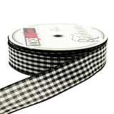 Perpetual Ribbons Black 1.5" Gingham Ribbon - Various Colors - 50 Yard Bargain Rolls