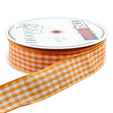 Perpetual Ribbons Orange 1.5" Gingham Ribbon - Various Colors - 50 Yard Bargain Rolls