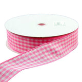 Perpetual Ribbons Pink 1.5" Gingham Ribbon - Various Colors - 50 Yard Bargain Rolls