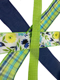 Perpetual Ribbons Spring Ribbon Kit Spring Ribbon Kit - Navy Blue & Lime Floral Ribbon Set - 20 Yards