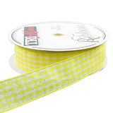 Perpetual Ribbons Yellow 1.5" Gingham Ribbon - Various Colors - 50 Yard Bargain Rolls