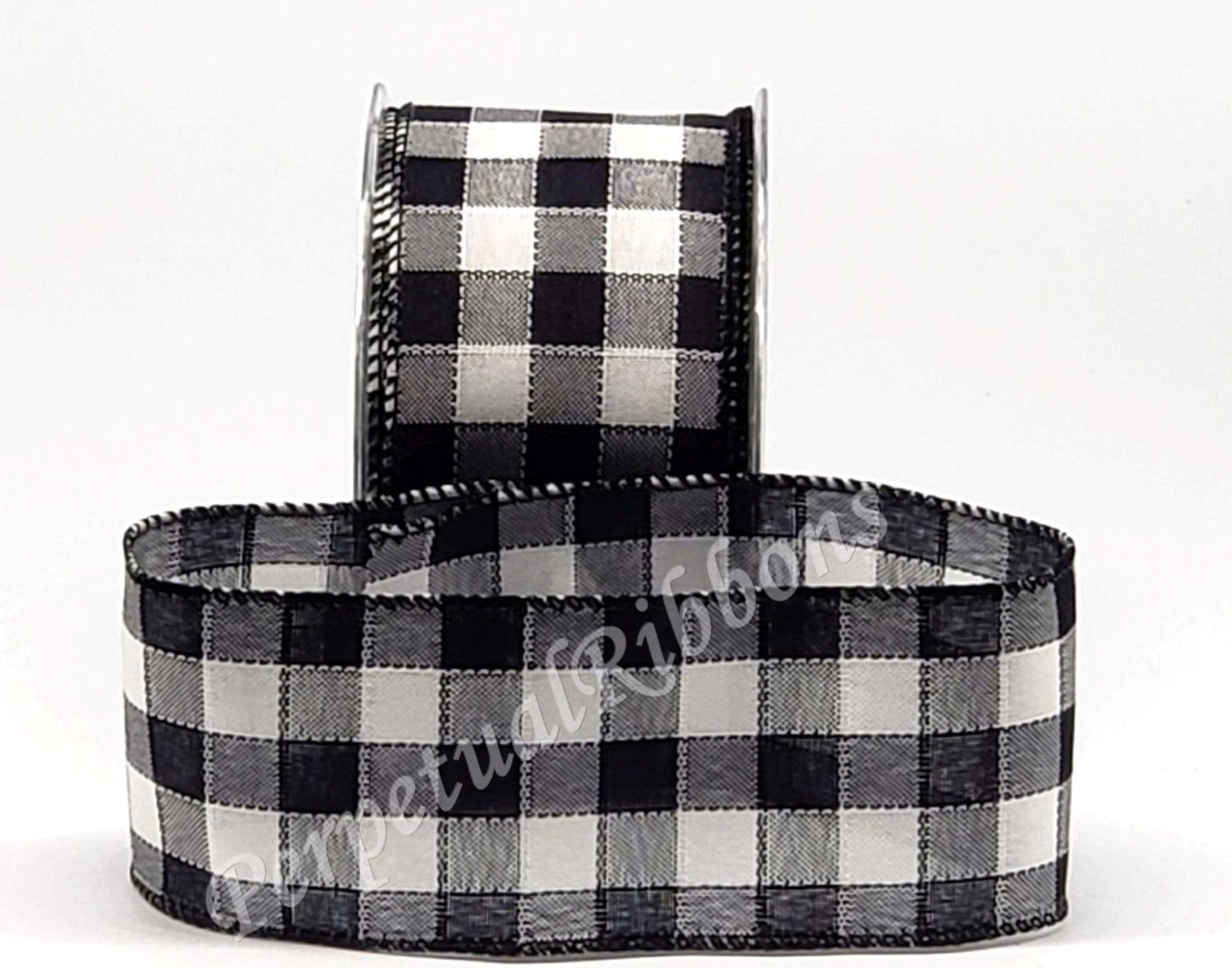 10 Yards Wired Check Ribbon | Perpetual Ribbons