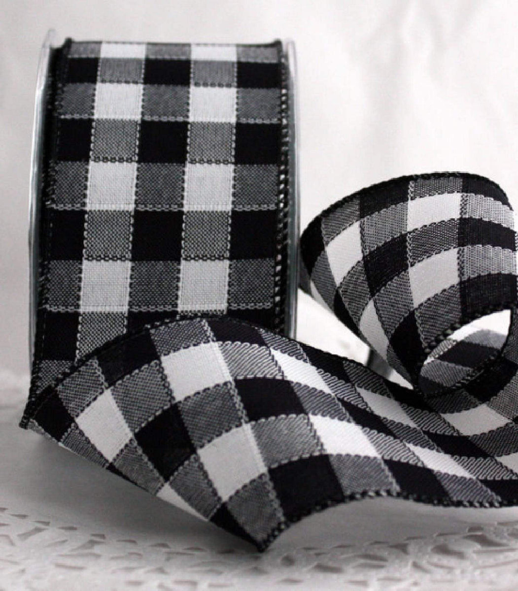 10 Yards Wired Check Ribbon | Perpetual Ribbons
