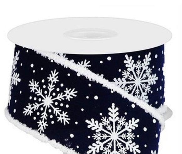 Blue And Silver Snowflake Ribbon