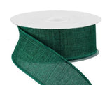 PerpetualRibbons Christmas Solids 1.5 1.5 or 2.5 inch Emerald Green Canvas Wired Ribbon 1.5 or 2.5 inch Emerald Green Canvas Wired Ribbon - 10 Yards