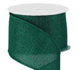 PerpetualRibbons Christmas Solids 2.5 1.5 or 2.5 inch Emerald Green Canvas Wired Ribbon 1.5 or 2.5 inch Emerald Green Canvas Wired Ribbon - 10 Yards
