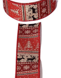 PerpetualRibbons Christmas Winter Ribbon Wired Christmas Ribbon - 1.5 inch Ugly Sweater Moose Ribbon - 5 Yards