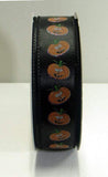 PerpetualRibbons Halloween 1.5 inch Black Satin Wired Ribbon with Halloween Jack~O~Lanterns - 5 Yards