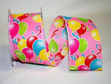 PerpetualRibbons Kids Pink 2.5 inch Balloon Flair Ribbon - 5 Yards