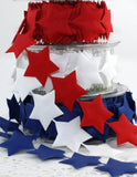 PerpetualRibbons Patriotic Ribbon 1.5 inch Red, White or Blue Satin Cut-Out Stars - 1 Yard 1.5 inch Red, White or Blue Star Ribbon | Perpetual Ribbons