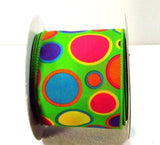 PerpetualRibbons Polka Dot 2.5 inch Wired Polka Dot Ribbon - 10 Yards